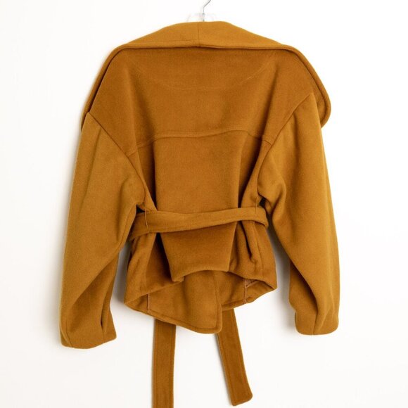 Free People Wrap Coat Narcissus Cut Shawl Collar Belted Jacket Mina - Picture 3 of 13